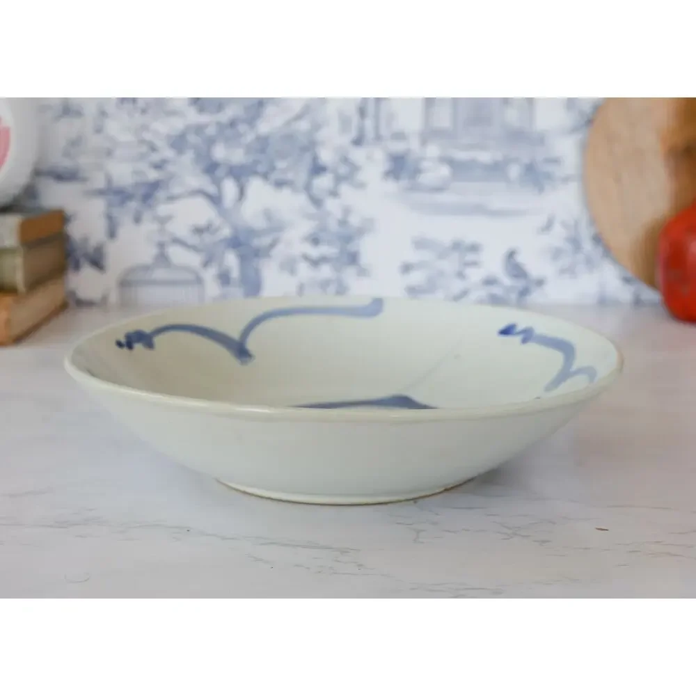 VTG Blue White Koi Fish Bowl 9
